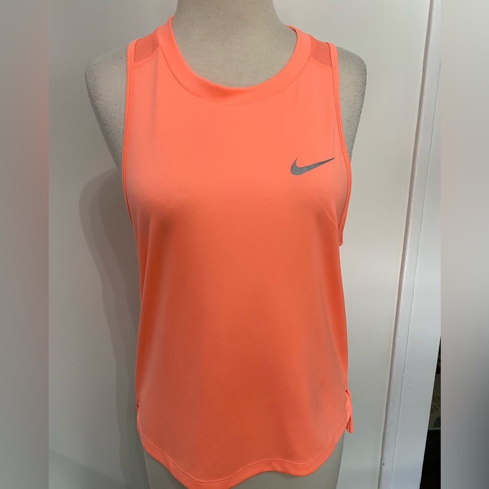 Nike Orange Sleeveless Tank Top with Gray Logo